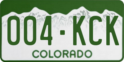 CO license plate 004KCK