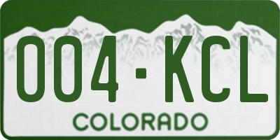 CO license plate 004KCL