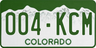 CO license plate 004KCM