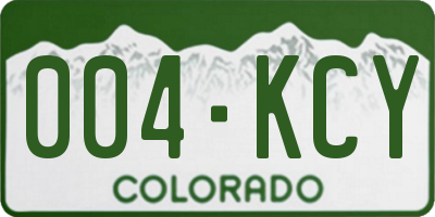CO license plate 004KCY