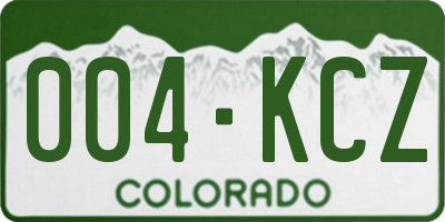 CO license plate 004KCZ