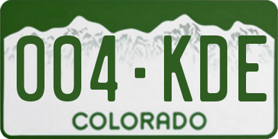 CO license plate 004KDE
