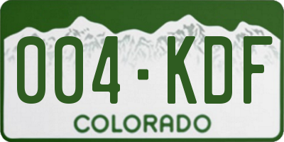 CO license plate 004KDF