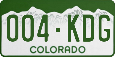 CO license plate 004KDG