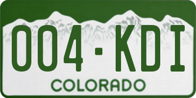 CO license plate 004KDI