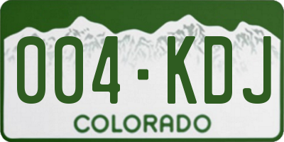 CO license plate 004KDJ