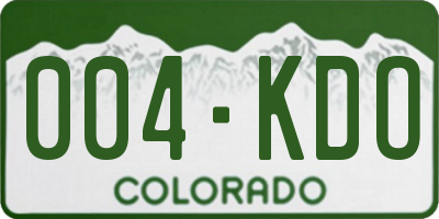 CO license plate 004KDO