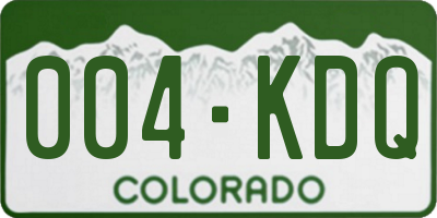 CO license plate 004KDQ
