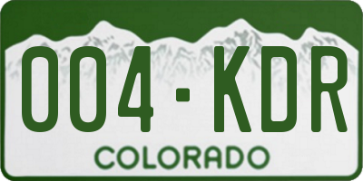 CO license plate 004KDR
