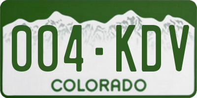 CO license plate 004KDV