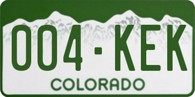 CO license plate 004KEK