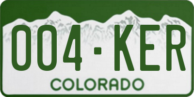 CO license plate 004KER