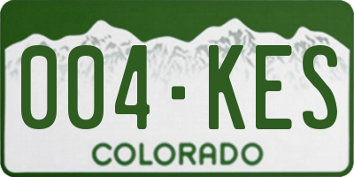 CO license plate 004KES
