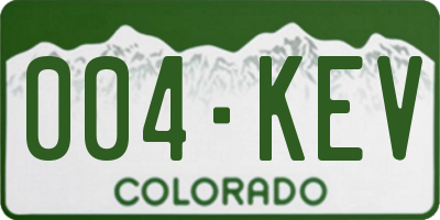 CO license plate 004KEV