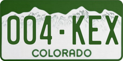 CO license plate 004KEX