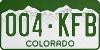 CO license plate 004KFB