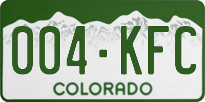 CO license plate 004KFC