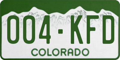 CO license plate 004KFD