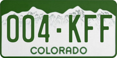 CO license plate 004KFF