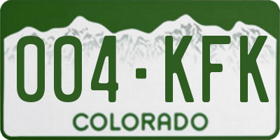 CO license plate 004KFK