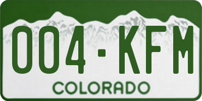 CO license plate 004KFM