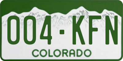 CO license plate 004KFN