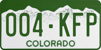 CO license plate 004KFP
