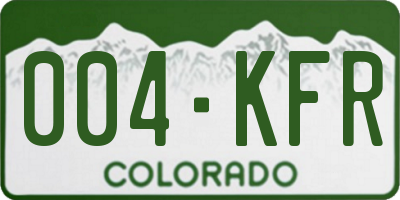CO license plate 004KFR
