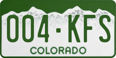 CO license plate 004KFS