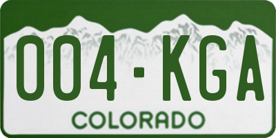 CO license plate 004KGA