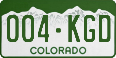 CO license plate 004KGD