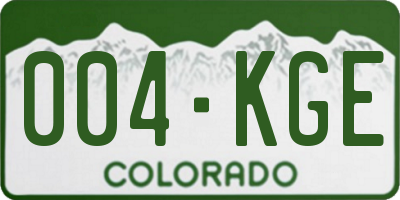 CO license plate 004KGE