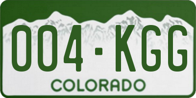 CO license plate 004KGG