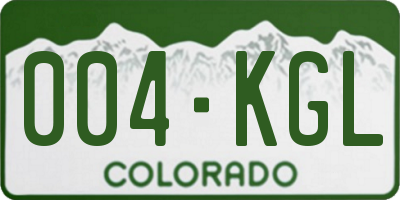 CO license plate 004KGL