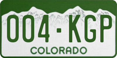 CO license plate 004KGP