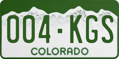 CO license plate 004KGS