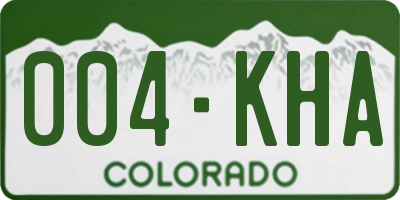 CO license plate 004KHA