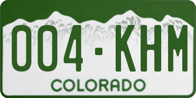 CO license plate 004KHM