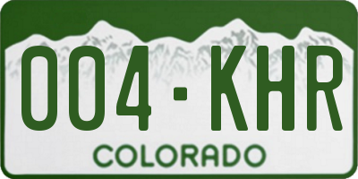 CO license plate 004KHR