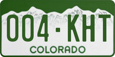 CO license plate 004KHT