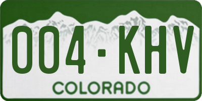 CO license plate 004KHV