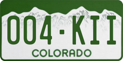 CO license plate 004KII