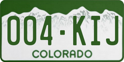 CO license plate 004KIJ