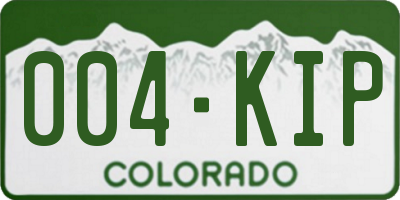 CO license plate 004KIP