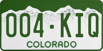CO license plate 004KIQ