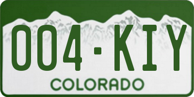 CO license plate 004KIY