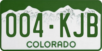 CO license plate 004KJB