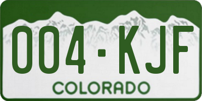 CO license plate 004KJF