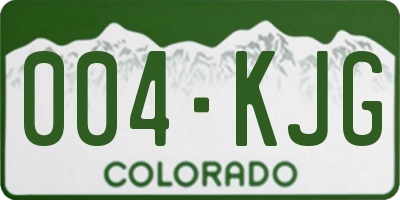 CO license plate 004KJG
