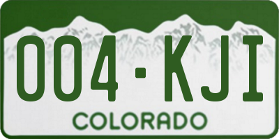 CO license plate 004KJI